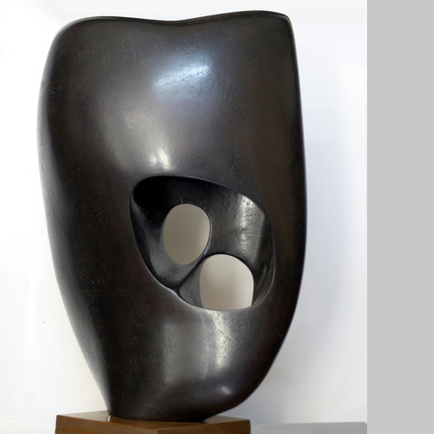 Passeur Comté, faïence patinée à la gomme laque, 2013,  h: 56 L: 40 l: 16